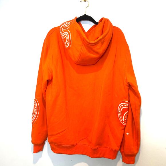 EPTM Mens Orange Paisley Hoodie Street Style Size M - Picture 2 of 6